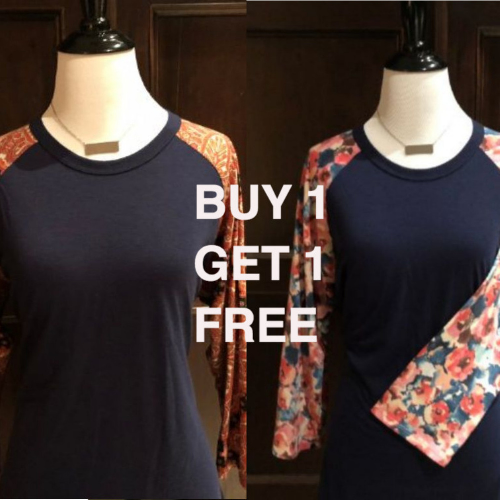 Lularoe Randy Raglan Top - Buy 1 Get1 FREE! size L